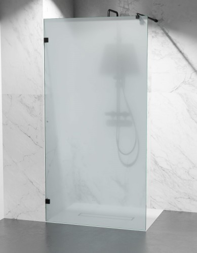 mroozna szyba prysznicowa bezprofilowa walk in okucia czarny mat zdjecie 1 polskie kabiny