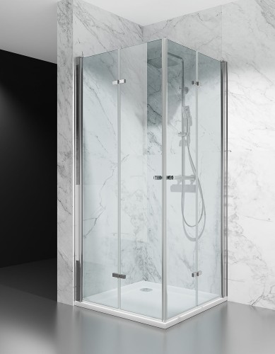 Kabina Prysznicowa dla niepelnosprawnych skladana dwustronnie Stal polerowana Transparentna zdjecie 1 polskie kabiny