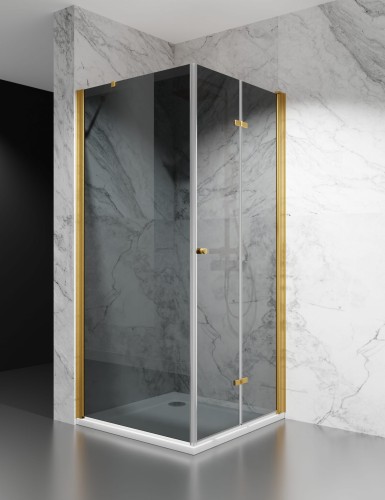 złota kabina prysznicowa składana jednostronnie D1500 szkło grafit zdjęcie 1 polskie kabiny
