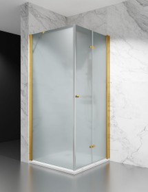 Złota Kabina Prysznicowa Składana Jednostronnie D1500, Szkło Mrożone