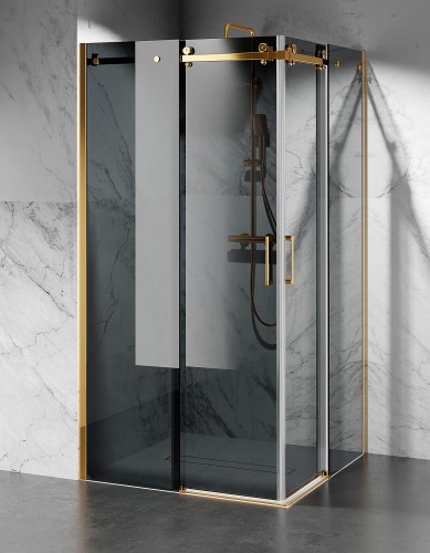 złota kabina prysznicowa dwustronnie przesuwna U20 szkło grafit zdjęcie 1 polskie kabiny