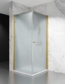 Złota kabina prysznicowa wahadłowa D1300 okucia złoto szczotkowane szkło mrożone zdjęcie 1