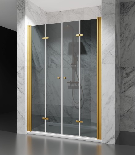 dzrwi prysznicowe skladane okucia zloty szczotkowany szklo grafitowe D1900 dual zdjecie 1 polskie kabiny