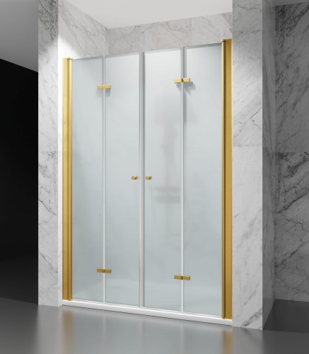 drzwi prysznicowe skladane okucia zloty szczotkowany szklo mrozone D1900 dual zdjecie 1 polskie kabiny