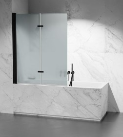 Parawan nawannowy mrożony składany PNW1408 okucia czarny mat 