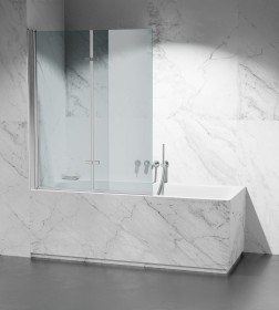 Parawan nawannowy transparentny składany PNW1408 okucia chrom połysk