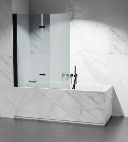 Parawan nawannowy transparentny składany PNW1408 okucia czarny mat