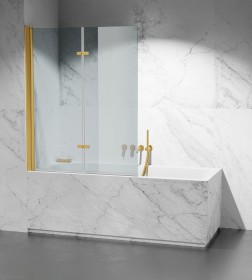 Parawan nawannowy transparentny składany PNW1408 okucia złoty mat