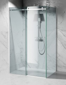 Kabina Prysznicowa Przesuwna Transparentna, okucia Chrom Szczotkowany