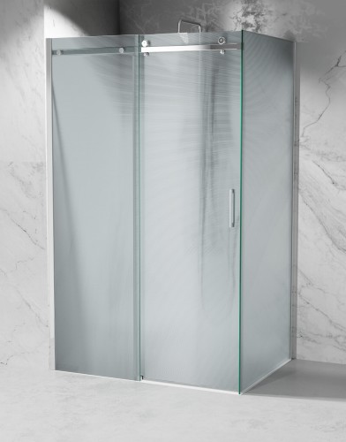 kabina prysznicowa z brodzikiem C20, okucia srebrne szkło ryflowane