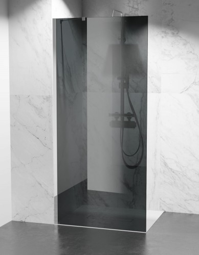 szyba prysznicowa walk-in wspornik boczny okucia stal polerowana szkło grafit zdjecie 1 polskie kabiny