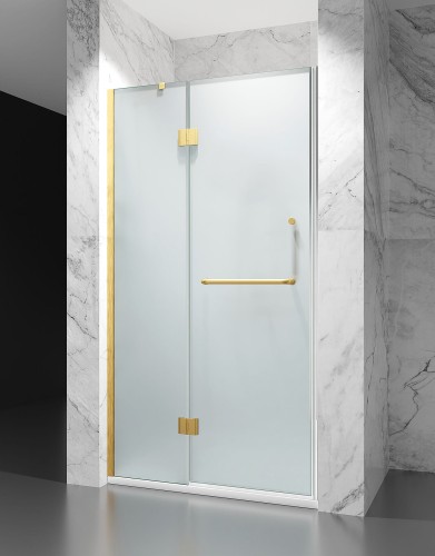 drzwi prysznicowe uchylne szklo mrozone okucia zloty mat DV8500D zdjecie 1