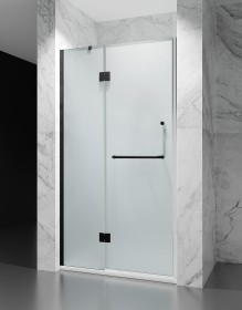 Drzwi Prysznicowe Uchylne , szkło Mrożone, okucia czarny mat  DV8500D