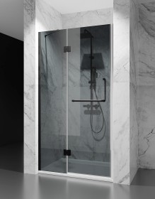 Drzwi Prysznicowe Uchylne , szkło Grafitowe, okucia czarny mat  DV8500D