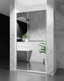 Drzwi Prysznicowe Uchylne , szkło Lustrzane, okucia Chrom Polerowany DV8500D