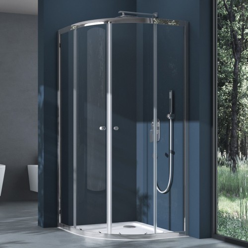 kabina prysznicowa polokragla przesuwna z brodzikiem G32 okucia chrom polysk zdjecie 1 polskie kabiny