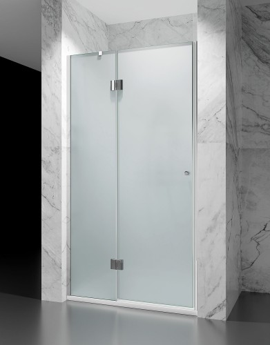 drzwi prysznicowe uchylne ze scianka szklo mrozone okucia chrom polerowany zdjecie 1 polskie kabiny