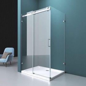 Kabina Przesuwna Stal Polerowana C19P2 na rolkach