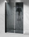 scianka prysznicowa walk in skladana szklo grafitowe kolor okuc czarny mat zdjecie 1 polskie kabiny