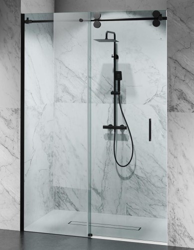 okucia czarny mat szklo transparentne drzwi prysznicowe D30 zdjecie 1 polskie kabiny