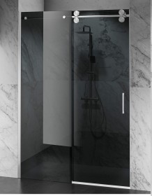 Okucia srebrny mat, Szkło Grafit, Drzwi Prysznicowe D30 EXCLUSIVE