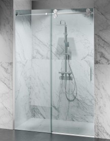 Okucia srebrny mat, Szkło Transparentne, Drzwi Prysznicowe D30 EXCLUSIVE 