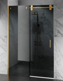 Okucia złoty mat, Szkło Grafitowe, Drzwi Prysznicowe D30 EXCLUSIVE