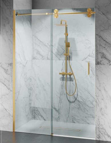 okucia zloty mat szklo transparentne drzwi prysznicowe d30 zdjecie 1 polskie kabiny