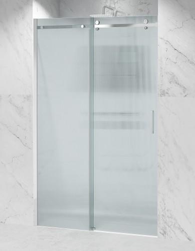 drzwi prysznicowe przesuwne D20 okucia chrom polysk szklo ryflowane zdjecie 1 polskie kabiny