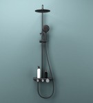 Bateria Prysznicowa Natynkowa z Termostatem Czarny Mat CT052T 