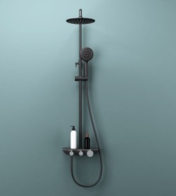 Bateria Prysznicowa Natynkowa z Termostatem Czarny Mat CT052T 