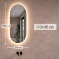 lustro owalne led coco 110x45cm zdjecie 3 polskie kabiny