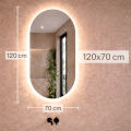 lustro owalne led coco 120x70 cm zdjecie 2 polskie kabiny