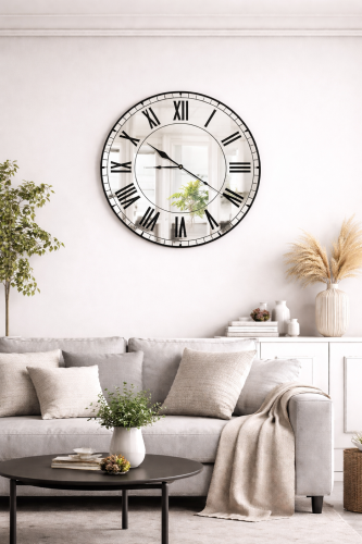 zegar lustrzany na sciane 80 cm