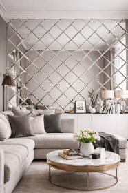 Lustra do sypialni płytki fazowane KWADRATOWE