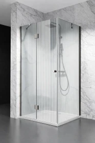 Kabina Prysznicowa Uchylna DV8000, Okucia Chrom Połysk, Szkło Ryflowane