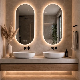  Lustro Owalne LED COCO 90X50cm 