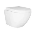 Zestaw podtynkowy Geberit Duofix SLIM (UP320): misa CLARISA WC serii Rimless, stelaż, przycisk do stelaża opcjonalnie, deska wolnoopadająca SLIM, przekładka akustyczna, wsporniki dystansowe oraz kompletny zestaw instalacyjny zdjecie 5