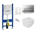 Zestaw podtynkowy Geberit UP100 7w1: misa Clarisa WC serii Rimless, stelaż, deska wolnoopadająca slim, przycisk, wsporniki dystansowe, mata oraz przekładka akustyczna zdjecie 9