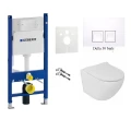 Zestaw podtynkowy Geberit UP100 7w1: misa Clarisa WC serii Rimless, stelaż, deska wolnoopadająca slim, przycisk, wsporniki dystansowe, mata oraz przekładka akustyczna zdjecie 12