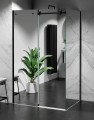 kabina prysznicowa przesuwna szklo efekt lustra okucia czarny mat zdjecie 1 polskie kabiny