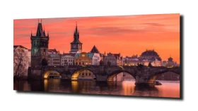 obraz na szkle Czeska Praga i most Charles