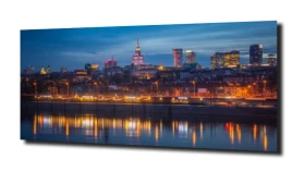 obraz na szkle Panorama Warszawy zza Wisły