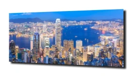 obraz na szkle Panorama Hong Kong - duża