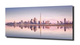 obraz na szkle Zachód słońca nad Dubajem