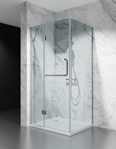 chromowane okucia szklo transparentne kabina prysznicowa uchylna model polonia zdjecie 1 polskie kabiny